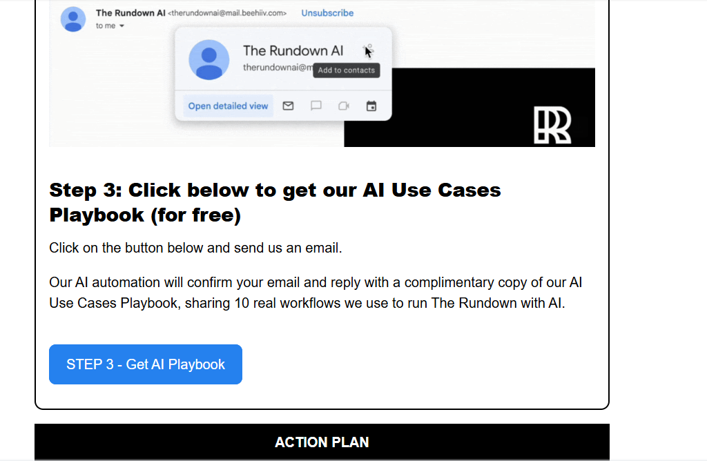 The Rundown AI dashboard