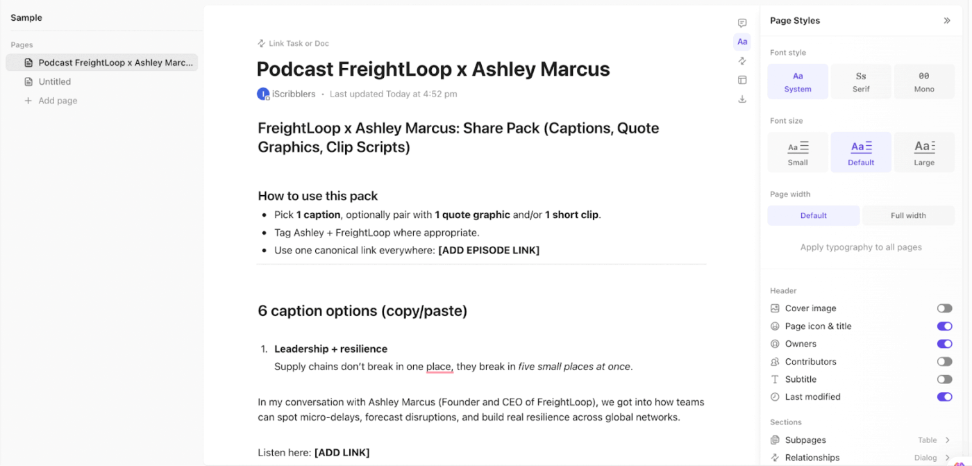 Create a document library, your single source of truth for your podcast strategy