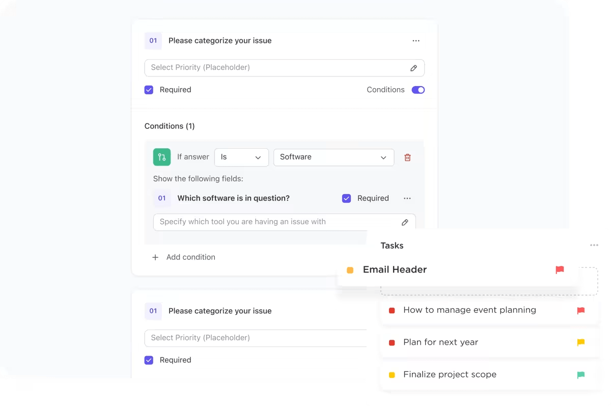 Capture bug reports and feature requests instantly and turn them into actionable work with ClickUp Forms