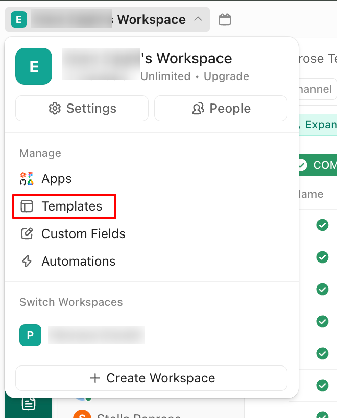 ClickUp Template Center