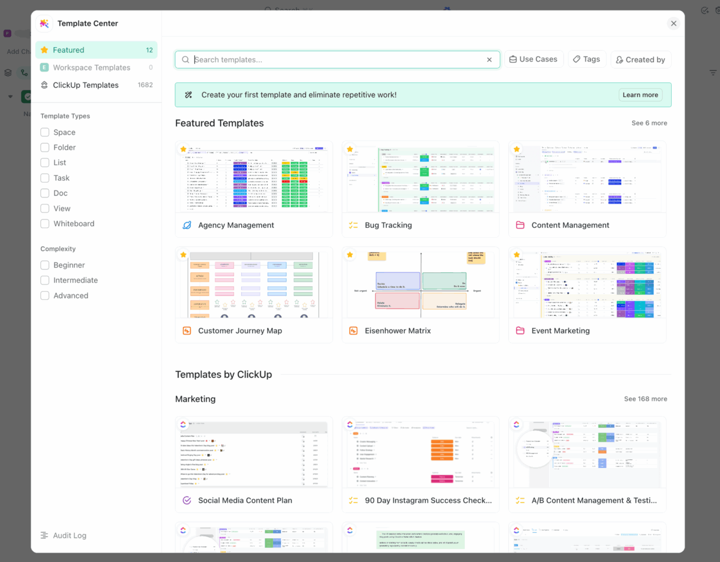 Choose your favorite ClickUp Template