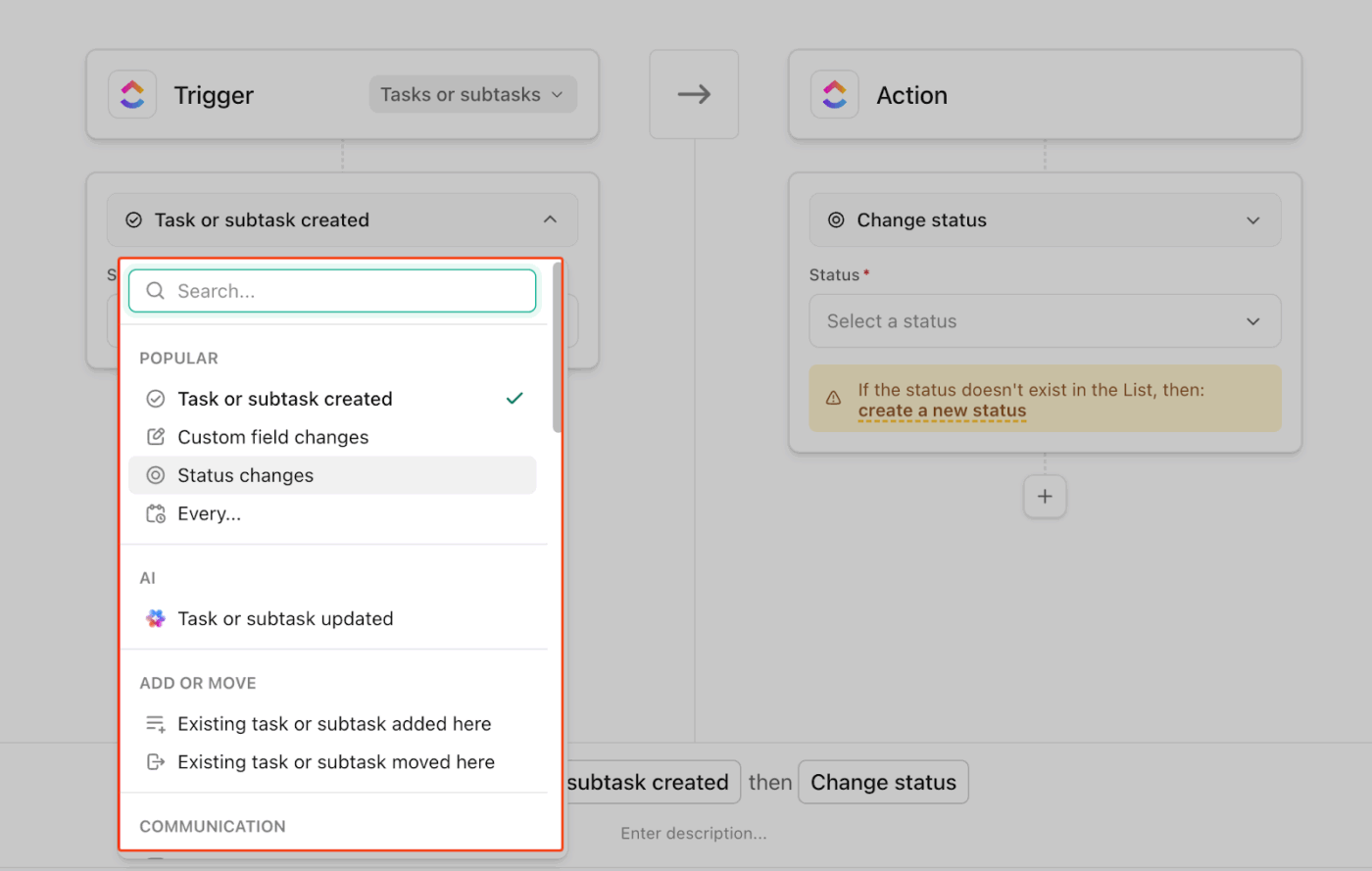 Add events: how clickup uses task automation to eliminate manual project updates