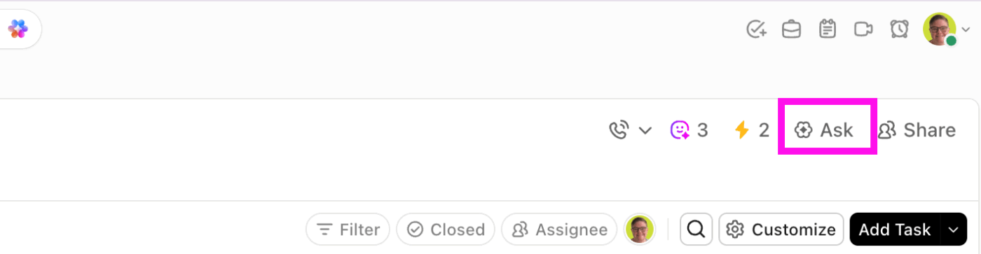 Access ClickUp Brain from anywhere in your workspace