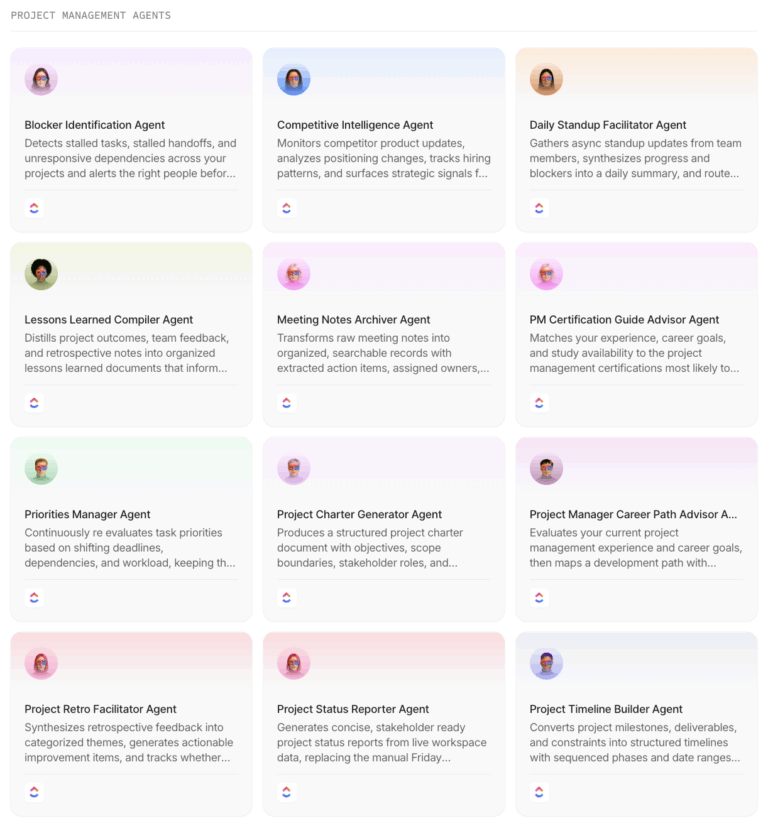 ai agent directory template library clickup: ai agents for project management featured image