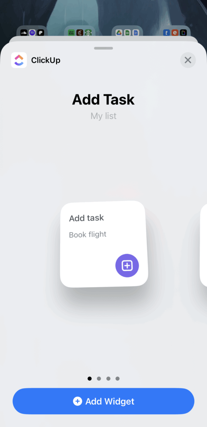 Add ClickUp Widgets to your phone homescreen