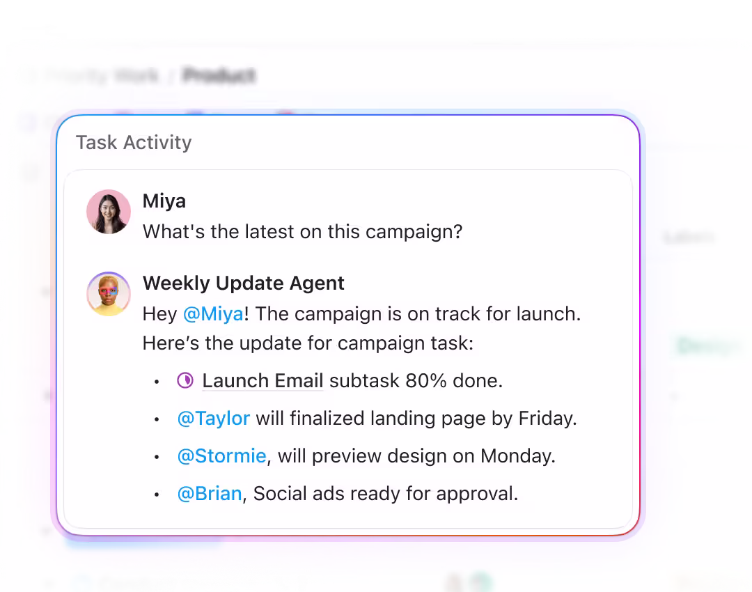 ClickUp Super Agents, AI agents for project management, creating and tracking tasks in a project List