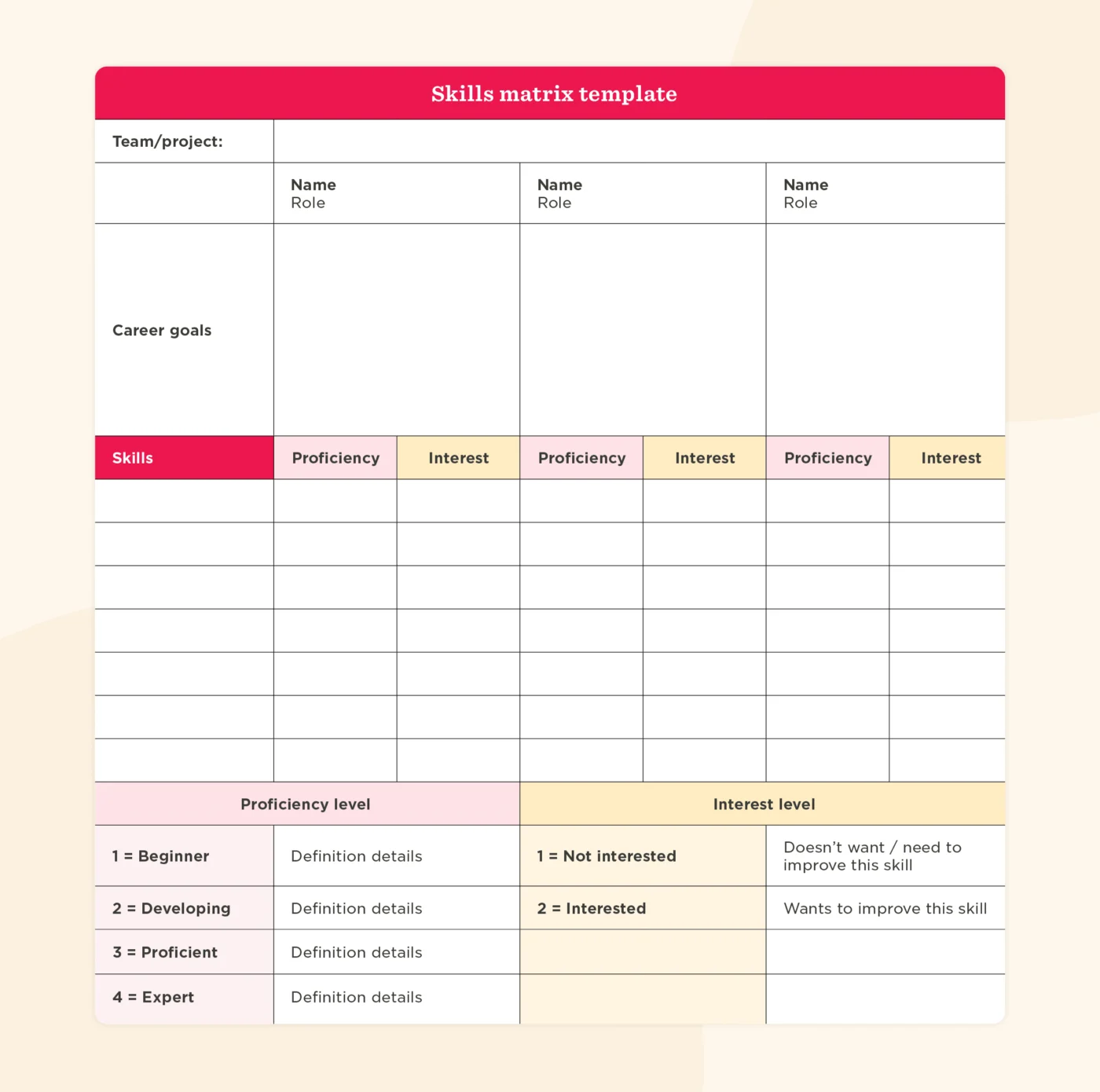 HiBobによるスキルマトリックステンプレート