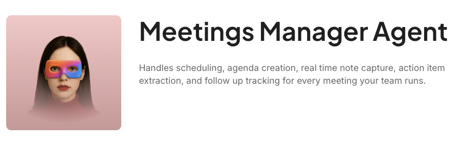 ai virtual assistants: Meetings Manager Agent