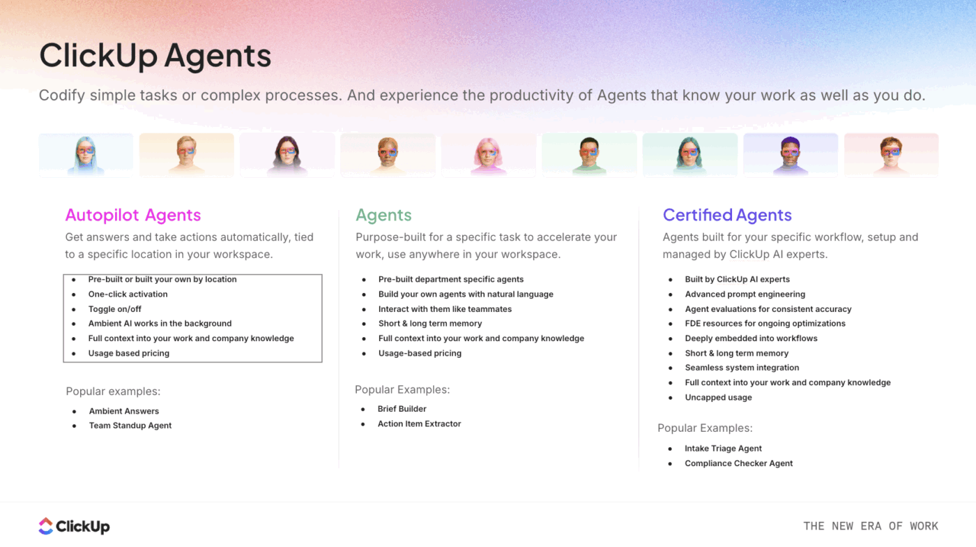 Types of AI Agents ClickUp