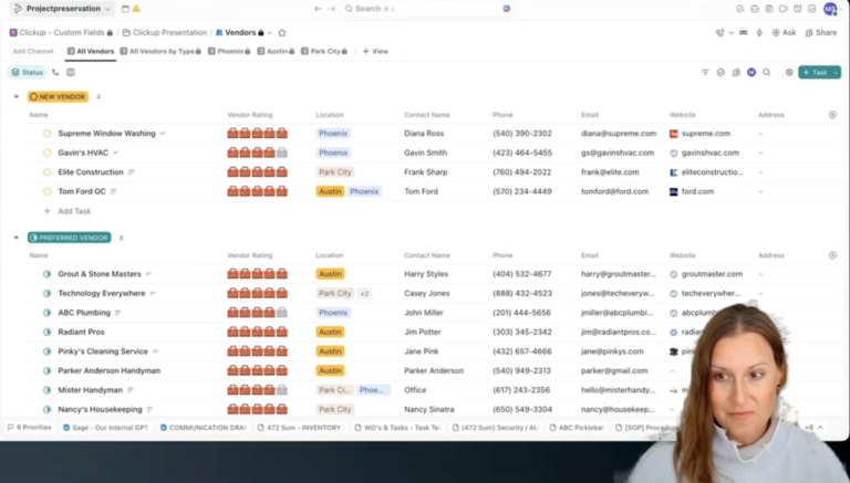 Webinar screenshot of explaining filtering vendors by location
