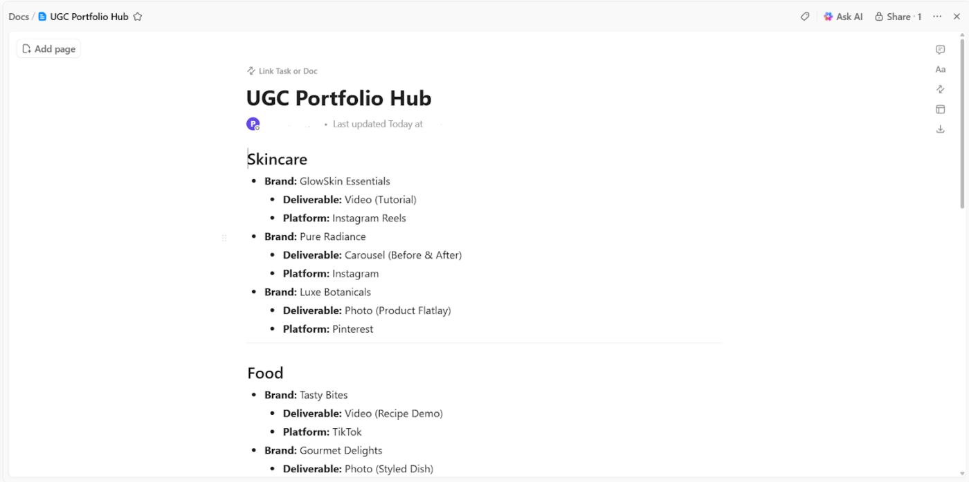 UGC Portfolio