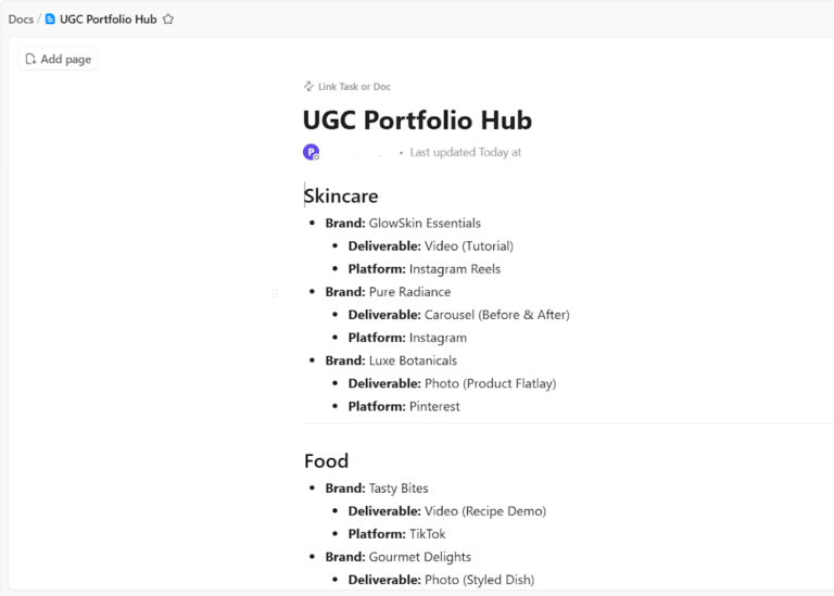 UGC Portfolio