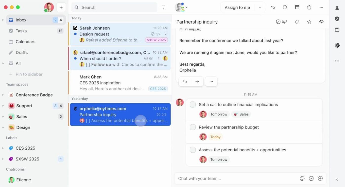 AI搭載のMissiveチーム用電子メールクライアント