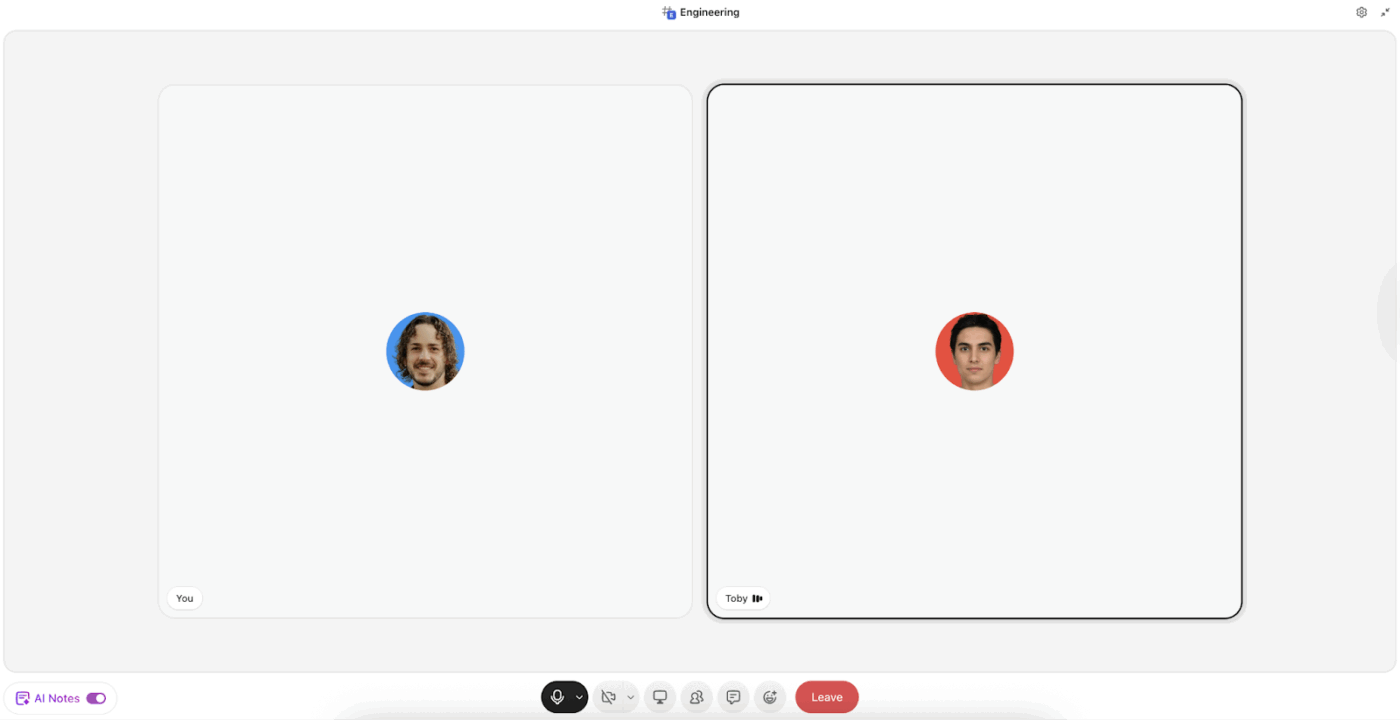 ClickUp SyncUps pro připojení k improvizovaným video a audio hovorům