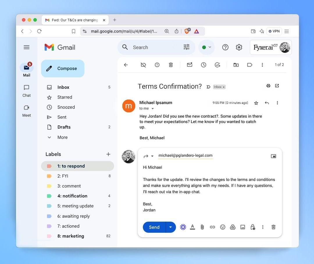 Fyxer AI電子メールアシスタント（ミーティング準備機能付き）