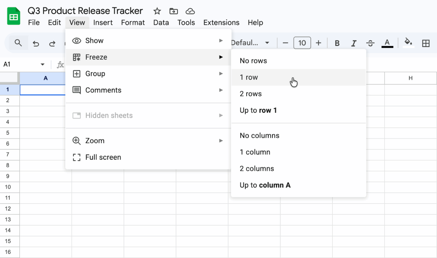Release Tracker in Google Sheets