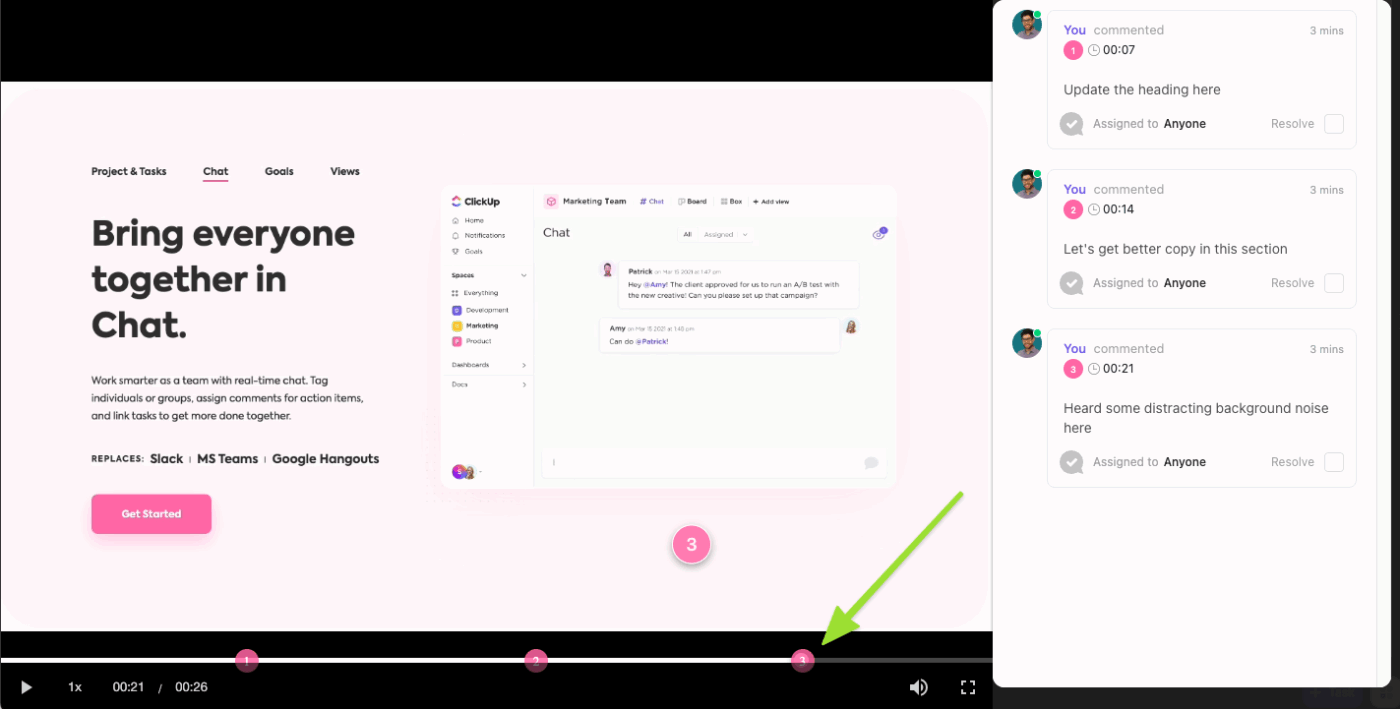 Review and annotate portfolio images using ClickUp Proofing
