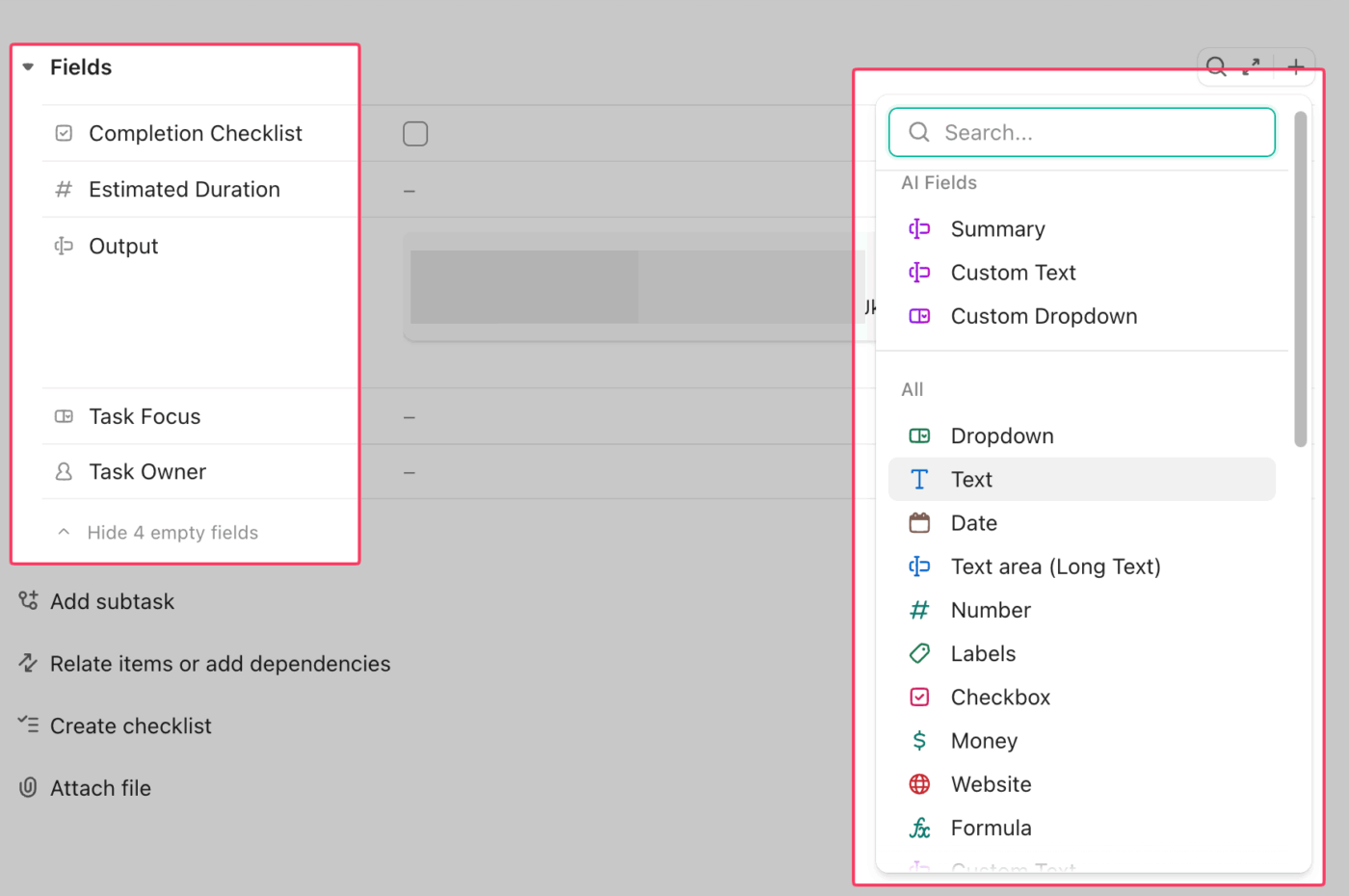 Sao chép các cấu trúc dữ liệu độc đáo trước khi nhập bằng các Trường Tùy chỉnh của ClickUp