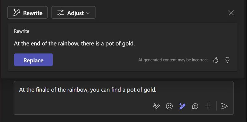 Réécrivez vos messages avec Copilot