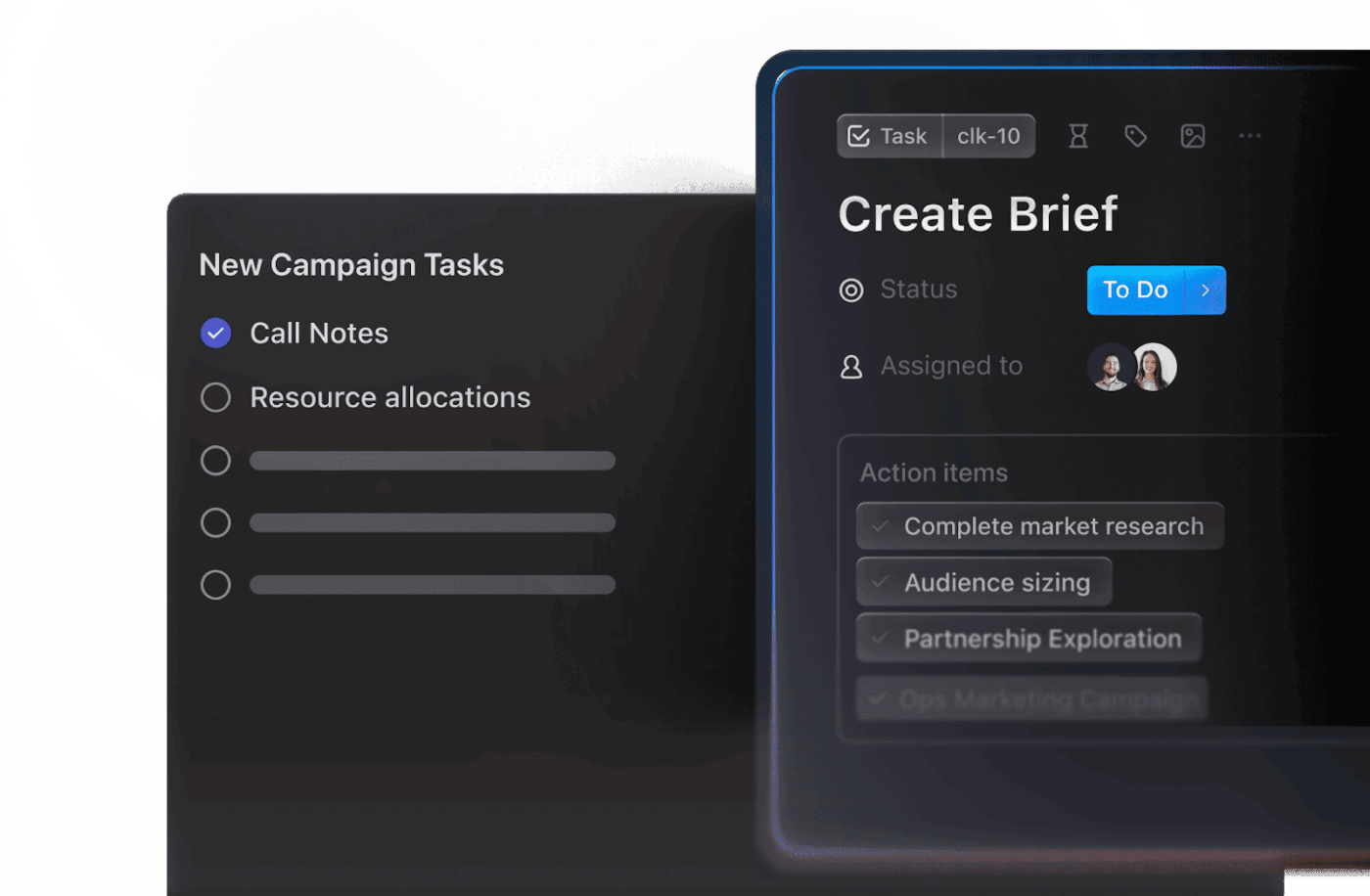 Créez des tâches à partir de vos réunions avec ClickUp AI
