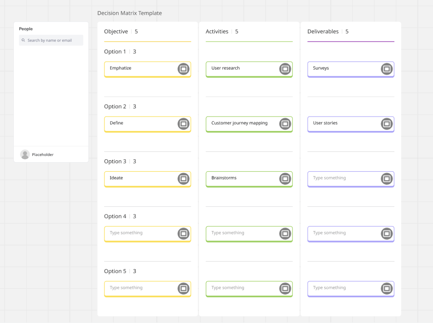 Decision Matrix Template by Miro
