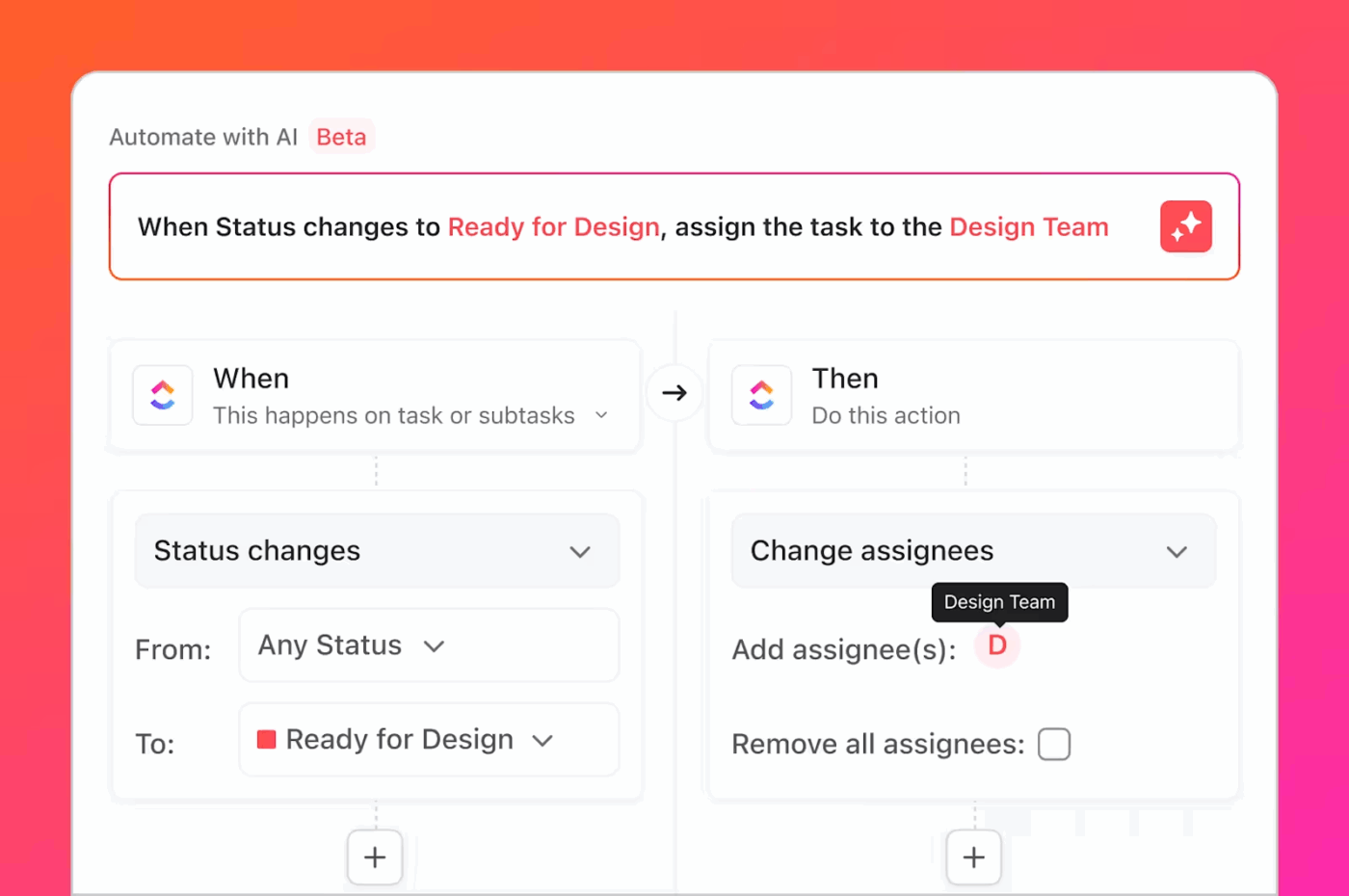 ClickUp Automations Build custom when-then automations in ClickUp to move repetitive work forward without manual handoffs: Automating the Product Lifecycle: From Brief to Launch