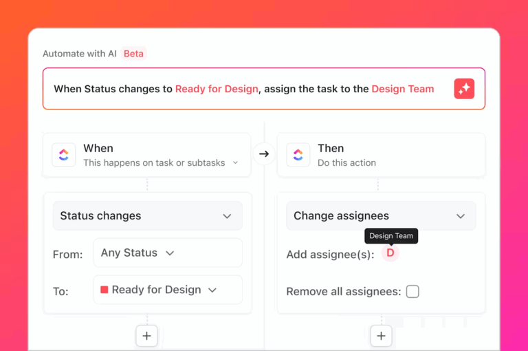 Build custom when-then automations in ClickUp to move repetitive work forward without manual handoffs: Automating the Product Lifecycle: From Brief to Launch