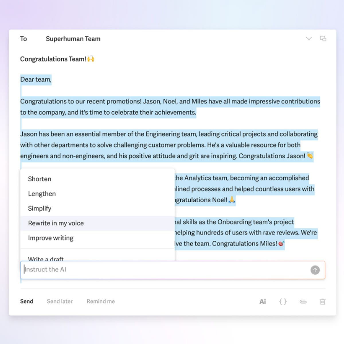 電子メール対応のスーパーヒューマンAI