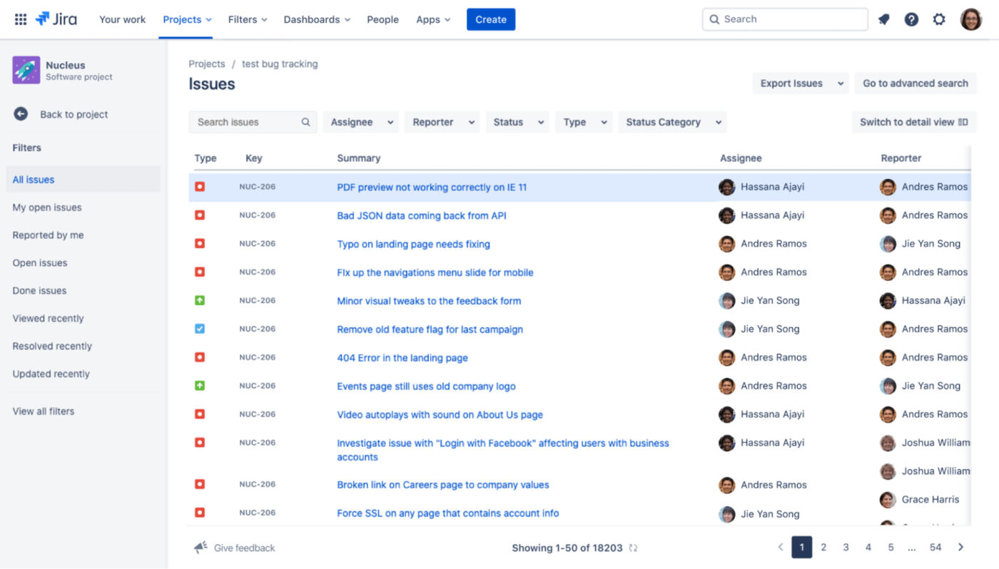 Monitoraggio dei problemi in Jira