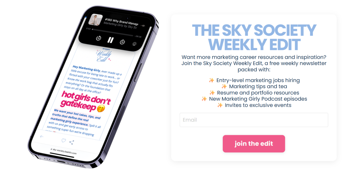 أمثلة محفظة التسويق المختارة بعناية من Sky Society