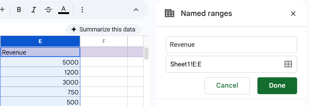 via Google Sheets