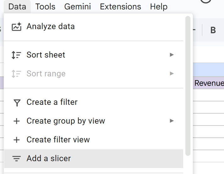 via Google Sheets