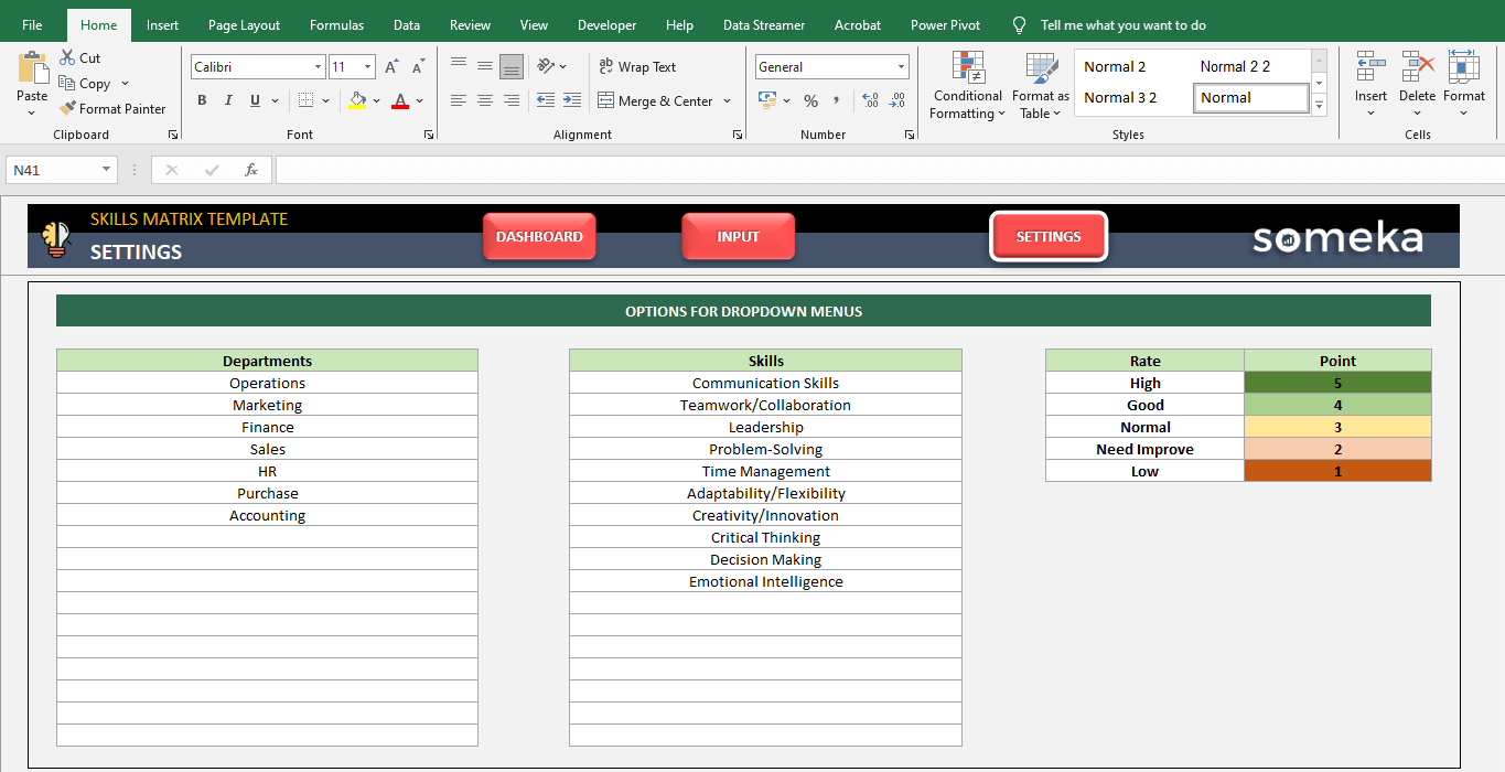 Access radar charts for large-scale skills audits with the Skills Matrix Template by Someka