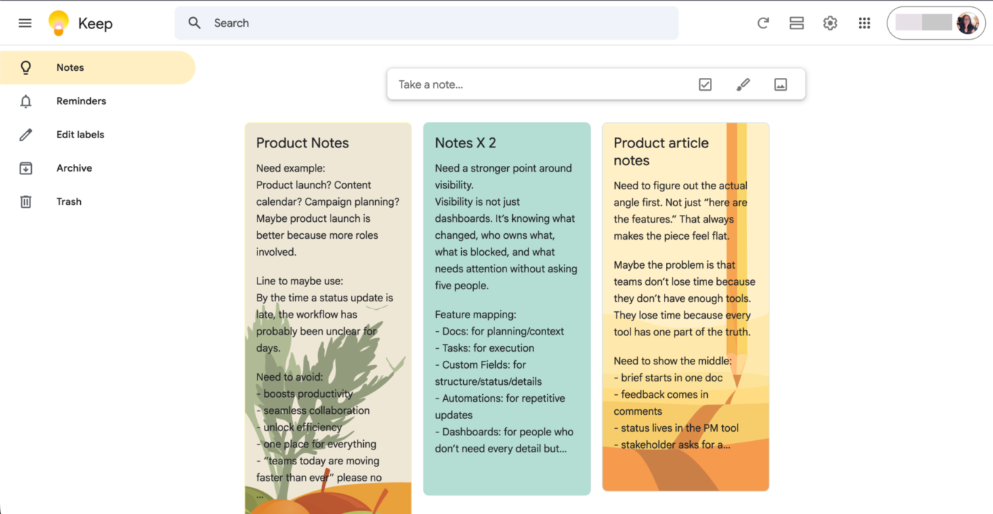 via Google Keep
