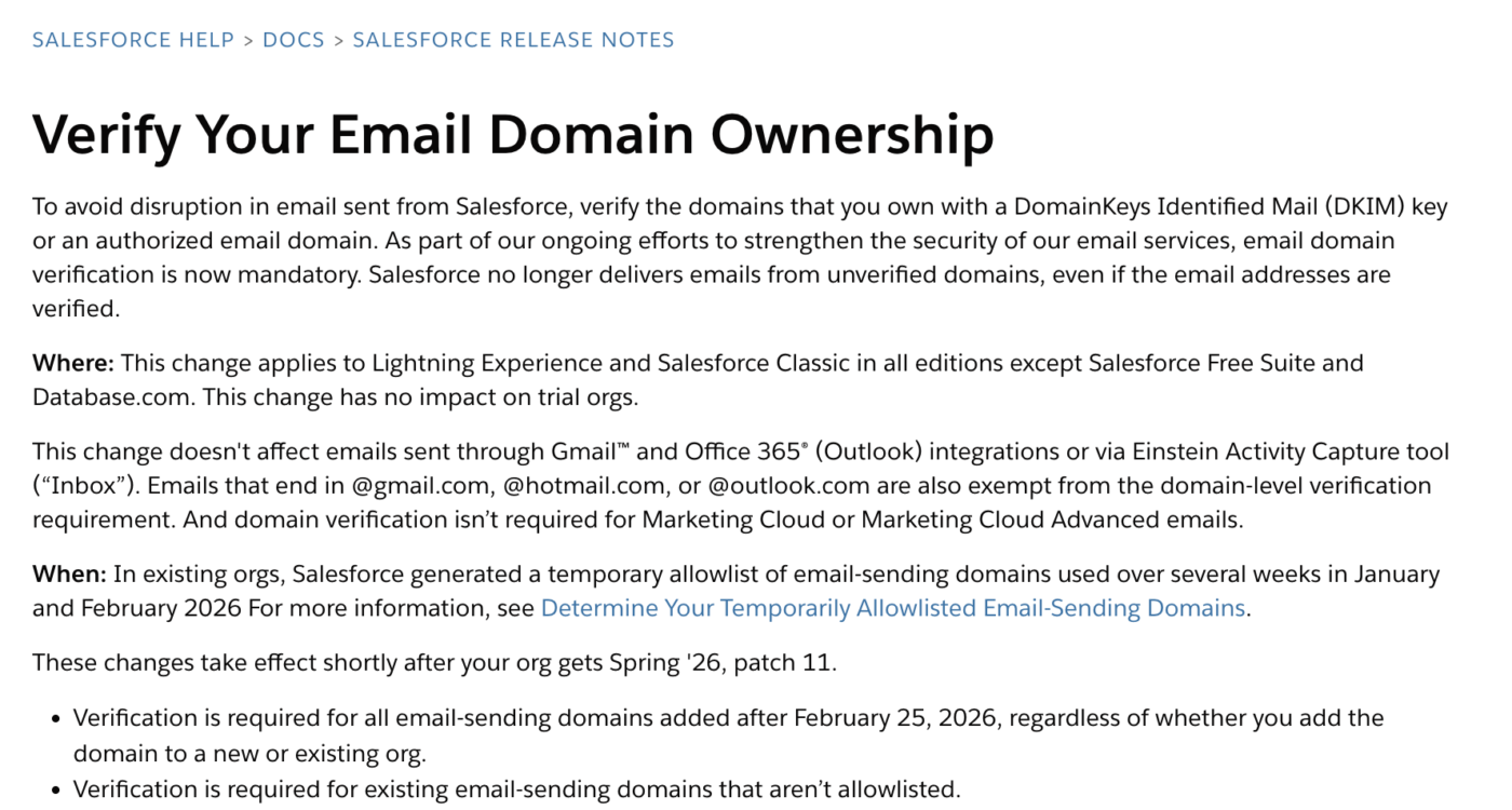 Salesforce release notes
