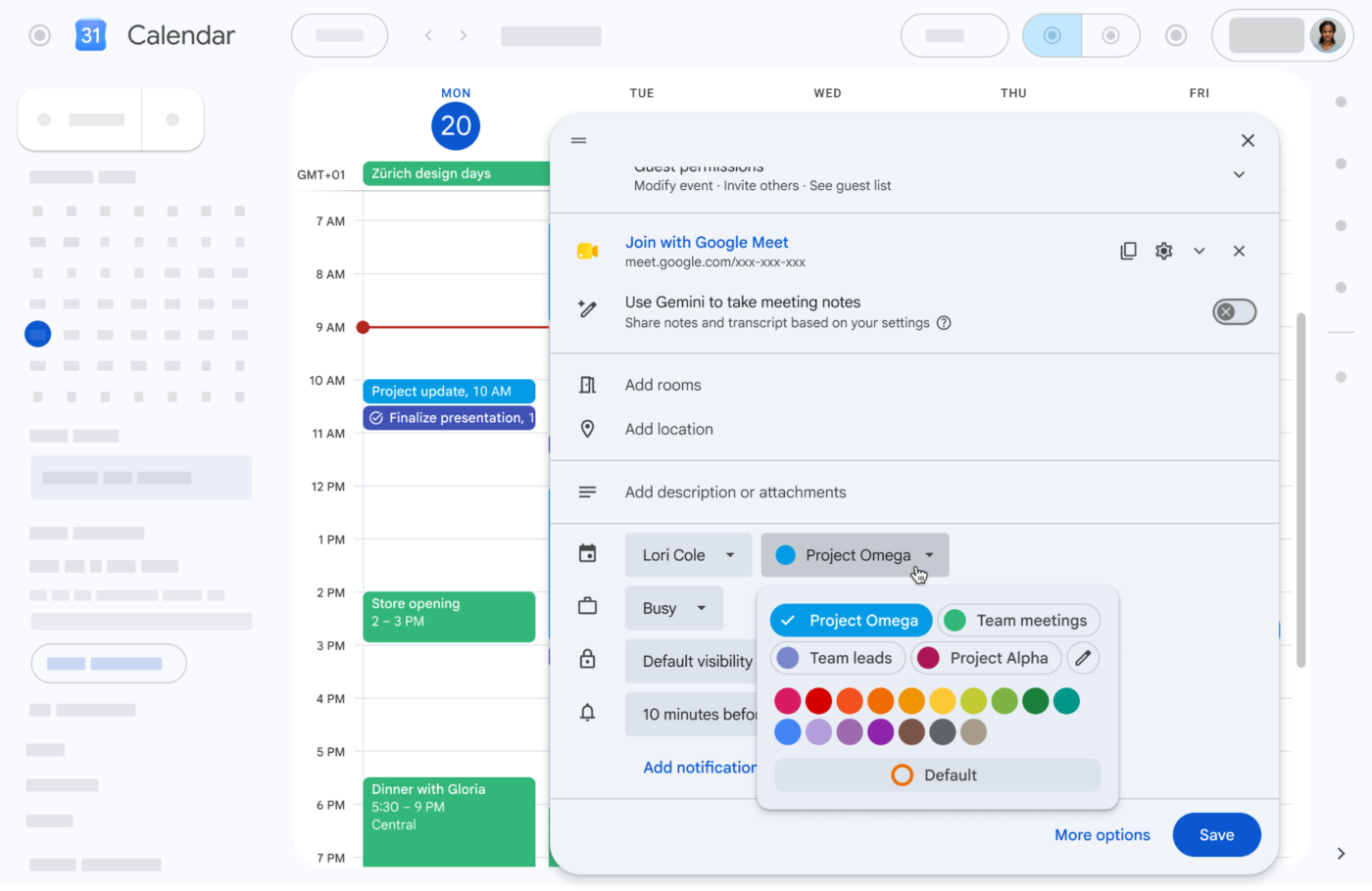 via Google Calendar: digital planner apps