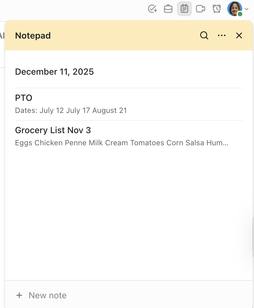 ClickUp Notepad