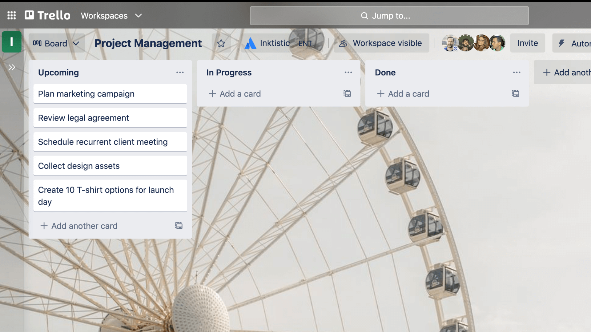 Adding tasks in Trello, a popular project management software for individuals