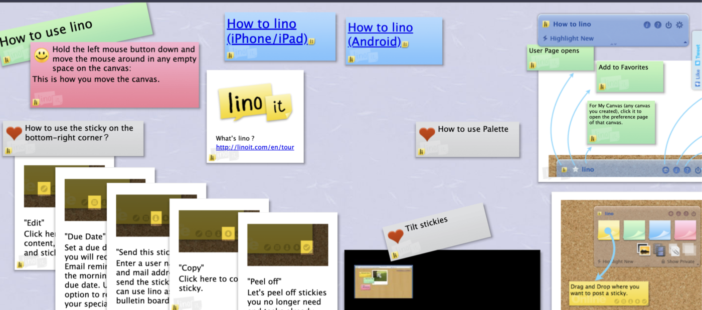 via Lino: Online sticky notes app