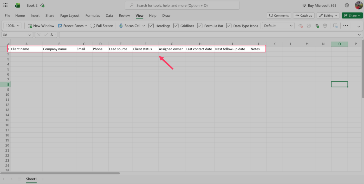 Step 1: Plan your columns before you type anything