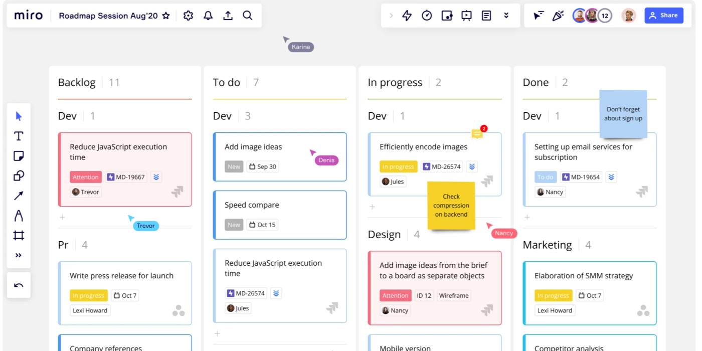 Convert brainstorms into visual task cards with Miro