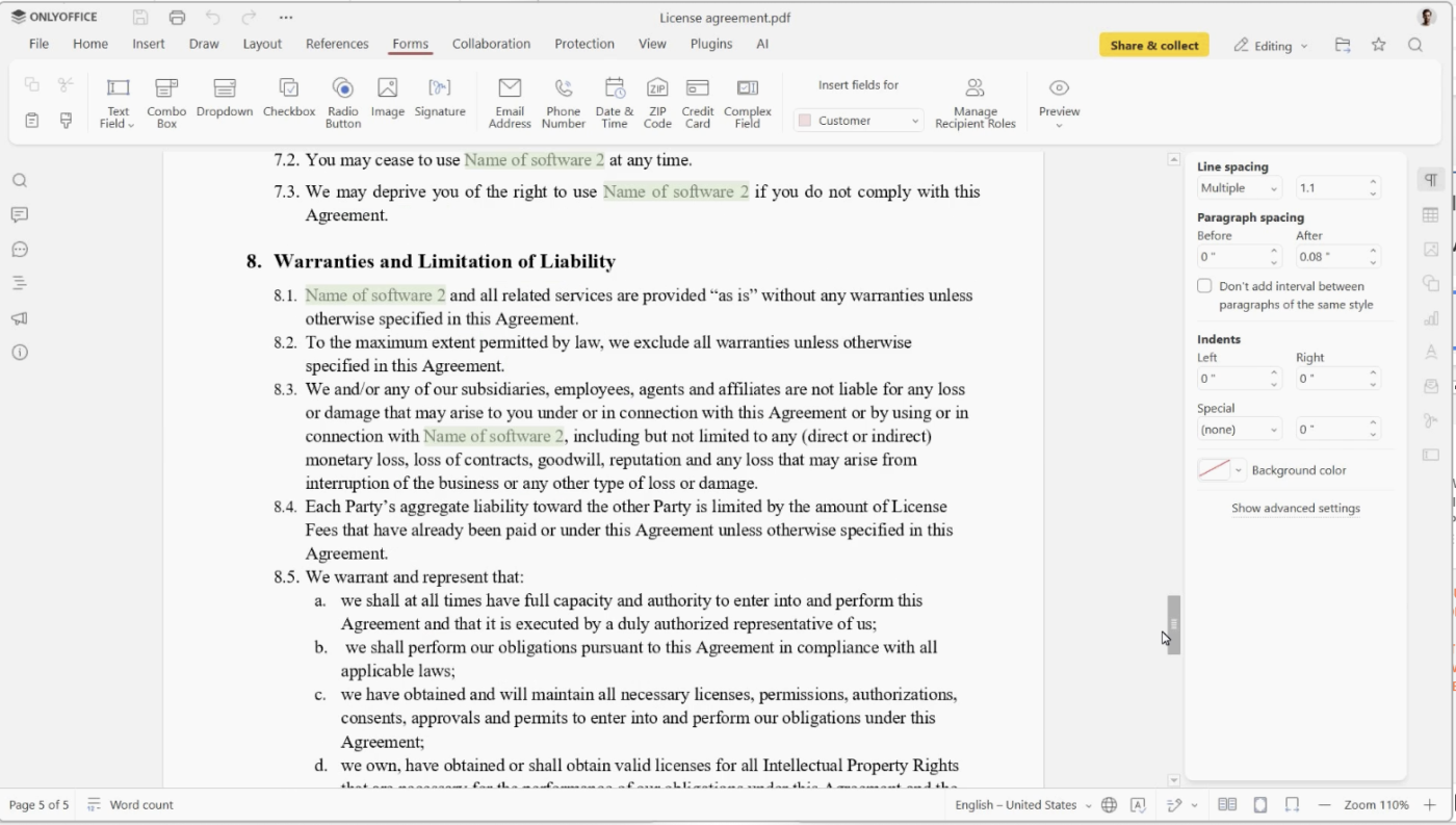 Collaborate on Word-format documents with ONLYOFFICE