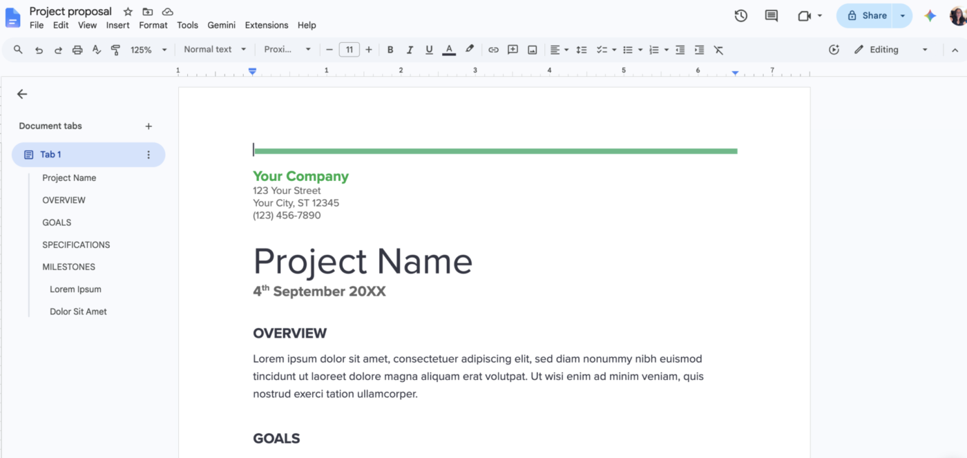 Collaborate on shared documents with Google Docs comments, tabs, and Gemini