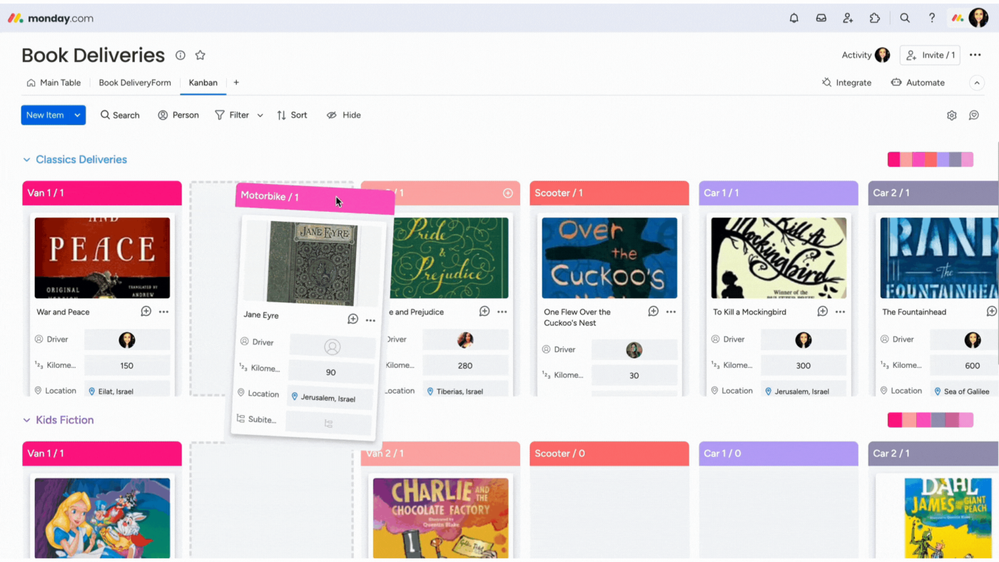 Manage visual task workflows with monday.com boards, dashboards, and columns