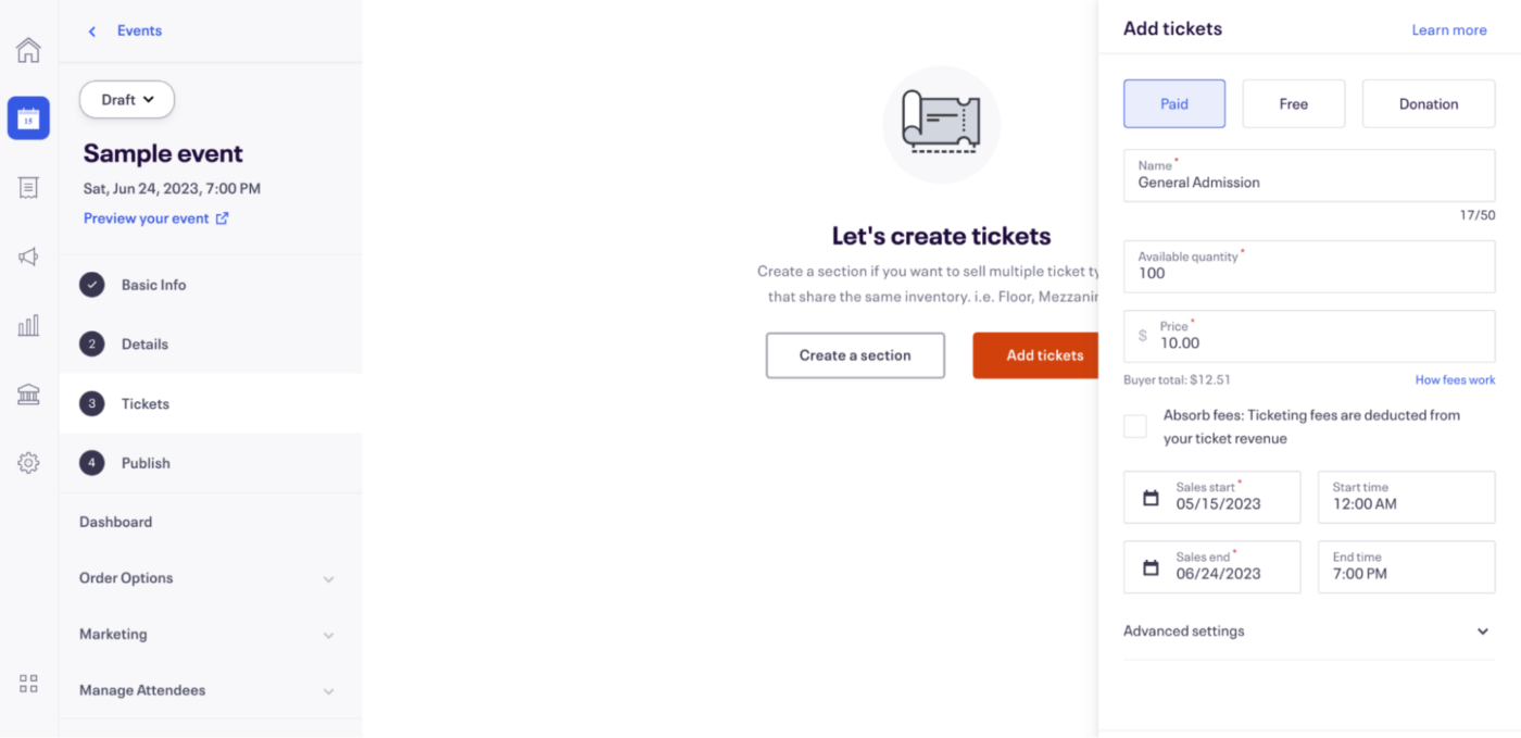 عبر Eventbrite