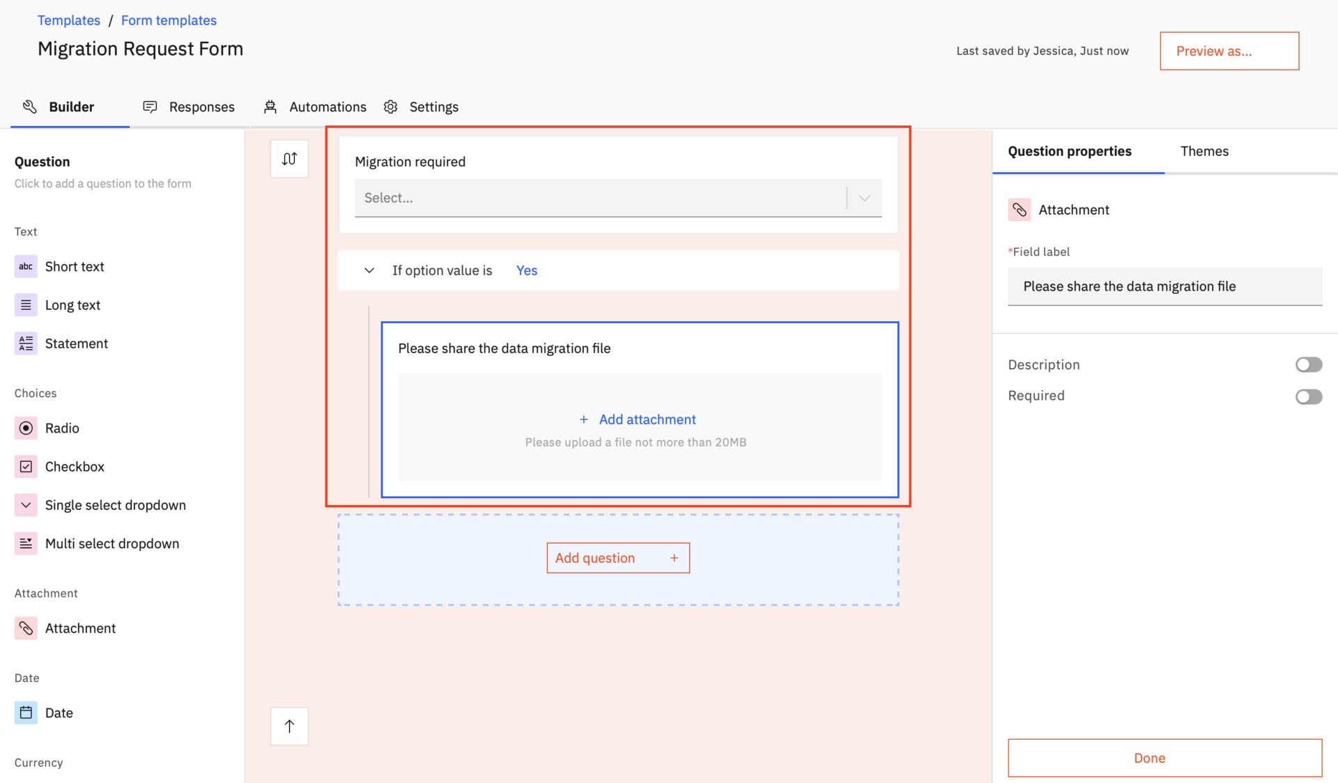 Project intake forms in Rocketlane software