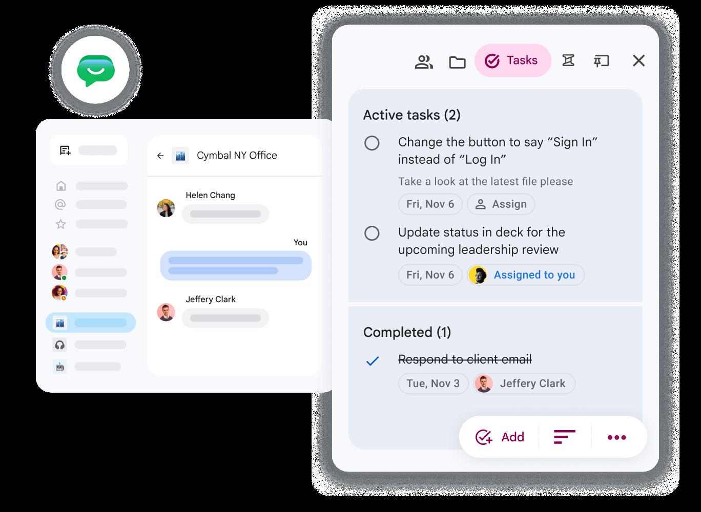 Creating and assigning to-dos in Google Chat