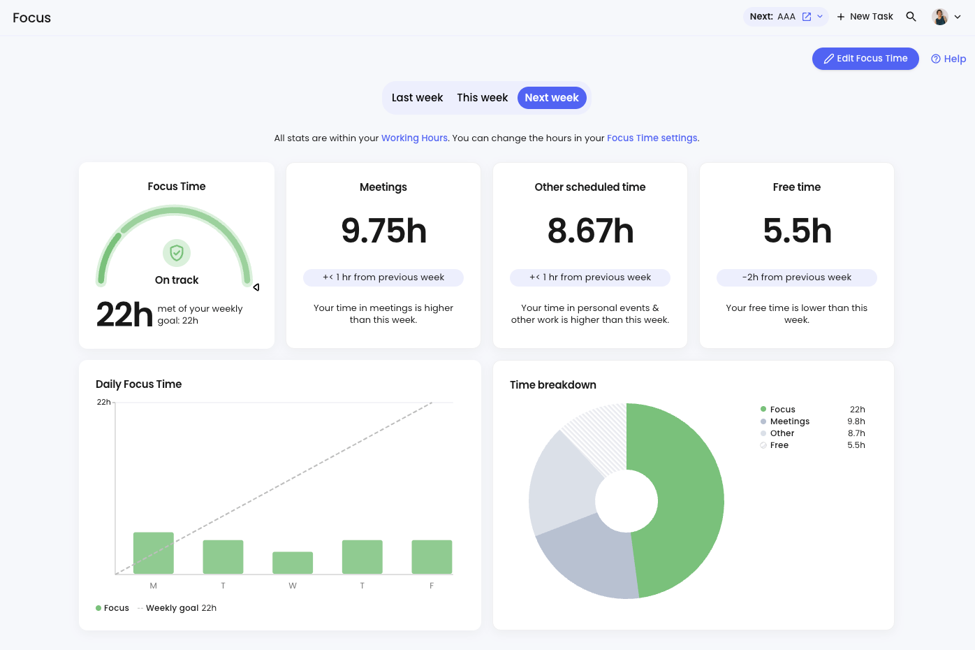 via Reclaim.ai: goal tracking app