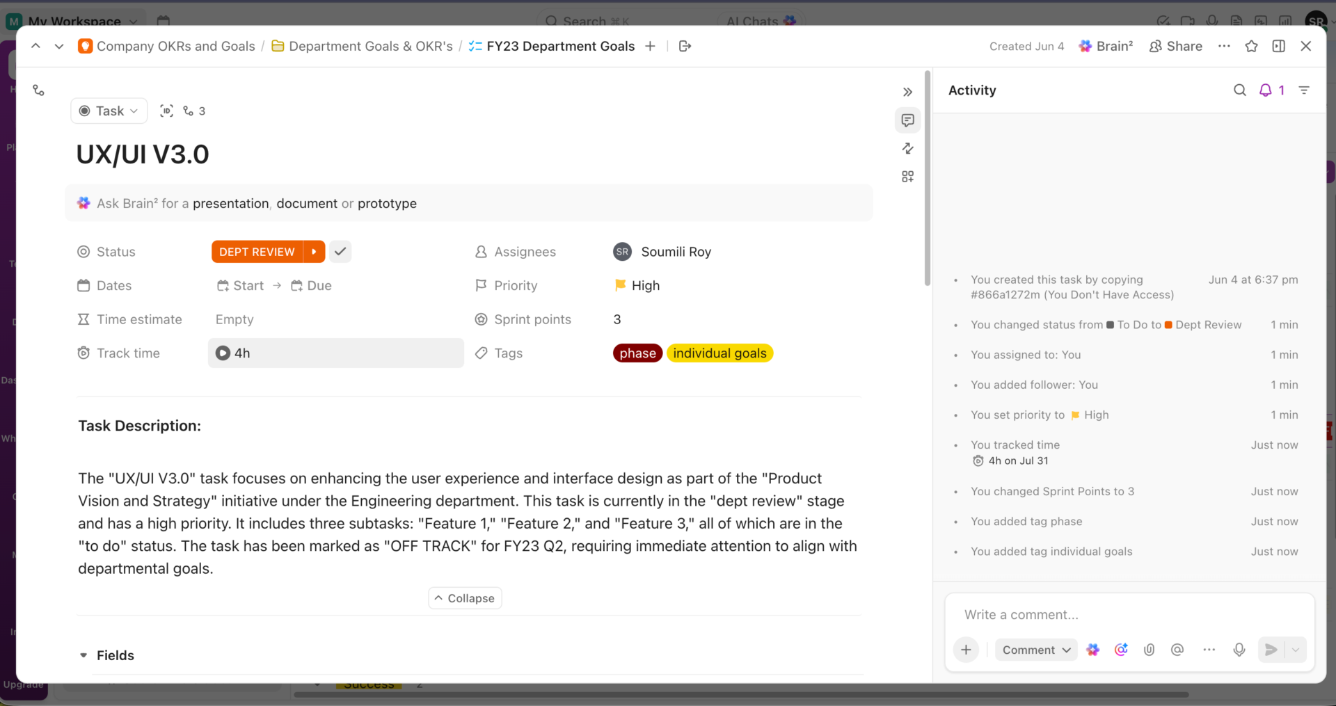 Assign, review, and manage work with ClickUp Tasks