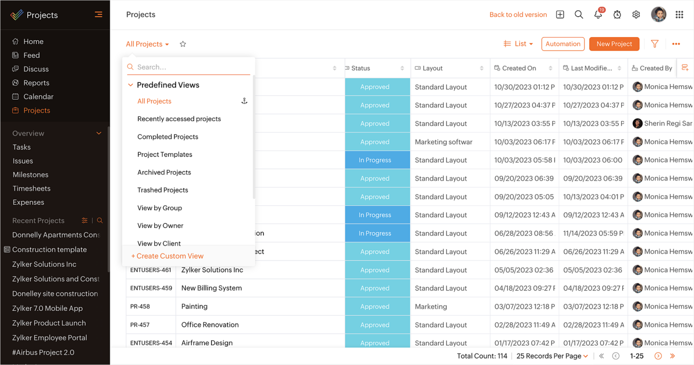 via Zoho Projects : outils logiciels de planification de projet